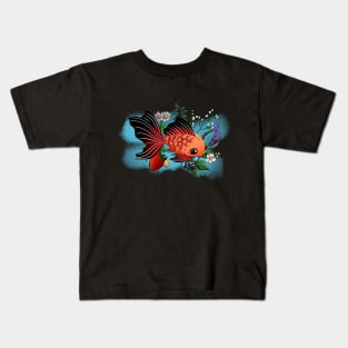 Goldfish and Flower Kids T-Shirt